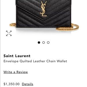YSL Saint Laurent small black Leather Crossbody wallet purse